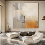 Deep Blues and Cream with Curved Shapes "Midnight Serenity" Abstract Shape - Based Painting On Canvas PS1060