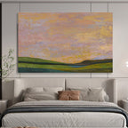 “Pastel Sunset Fields” - Decorative Landscape Painting On Canvas DKS438