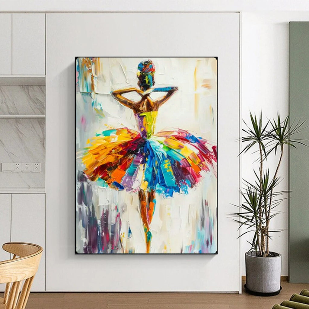 Colorful Ballerina, Impasto Figurative, Renoir - Inspired, Painting On Canvas PT2118