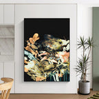 “Midnight Blossom Burst” - Colorful Florals on Black Background Painting On Canvas DS171