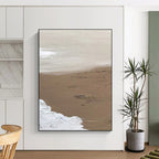 “Beige and White Textured Abstract” - Subtle Landscape - Inspired Painting On Canvas DS375