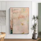“Soft Pastel Abstract” - Pastel Pink, Blue, Yellow Abstract Painting On Canvas PS0684