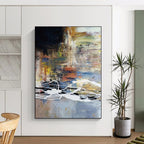 “Colorful Abstract Dynamic Lines” - Energetic Abstract Painting On Canvas PS0341
