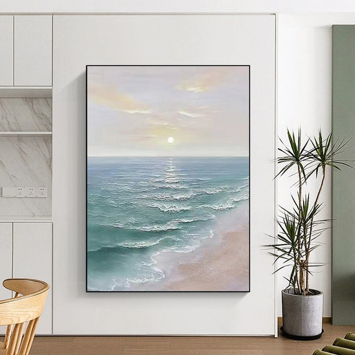“Soft Colored Sea Sunset” - Realistic - Inspired Coastal Painting On Canvas DS350