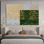 “Yellow - Green Geometric Intrigue” Painting On Canvas DKS307