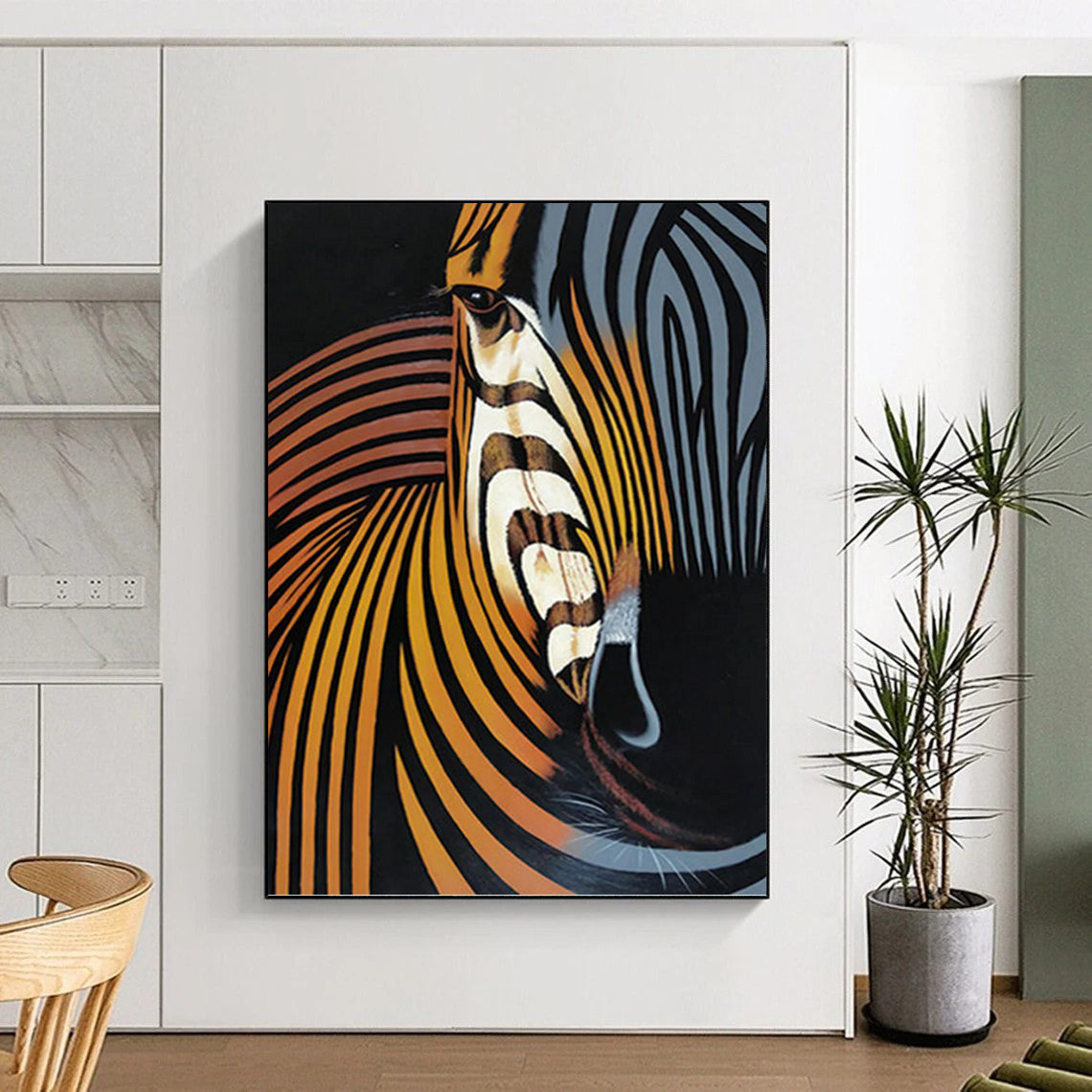 “Color - Revamped Zebra Profile” Painting On Canvas PT1447