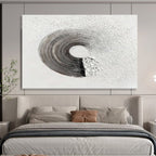 Black & White Groove: Monochromatic Abstract Textured Painting for Minimalist Studio & Music - Lovers’ Den DKS645