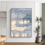 “Grey - White Textured Abstract” - Minimalist Abstract Painting On Canvas PT1292