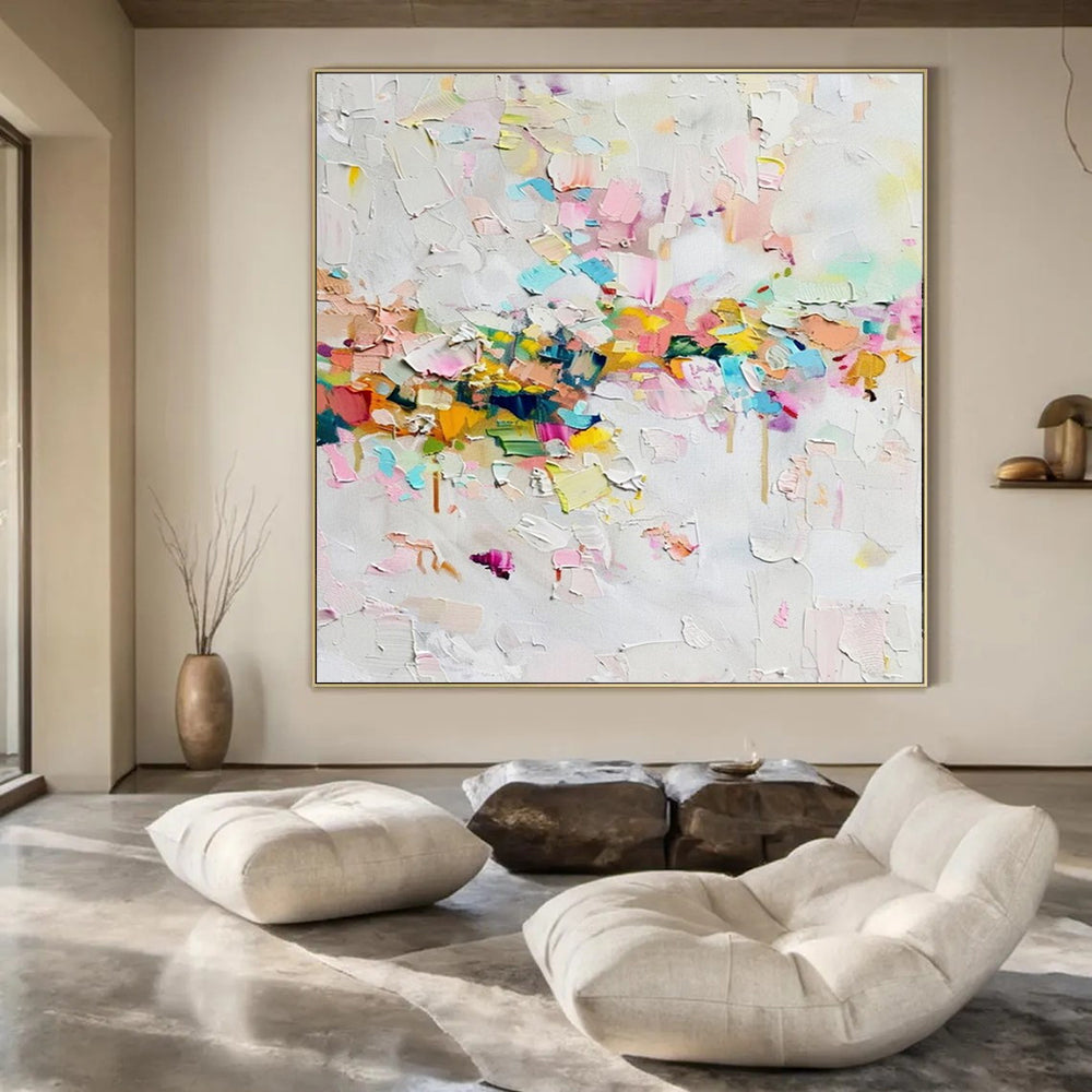 Colorful Palette Knife, "Blossoming Joy" – Palette Knife Abstract Painting On Canvas PS1023