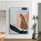 “Pastel - Color Abstract Organic Shapes” - Gentle Abstract Painting On Canvas PS0331