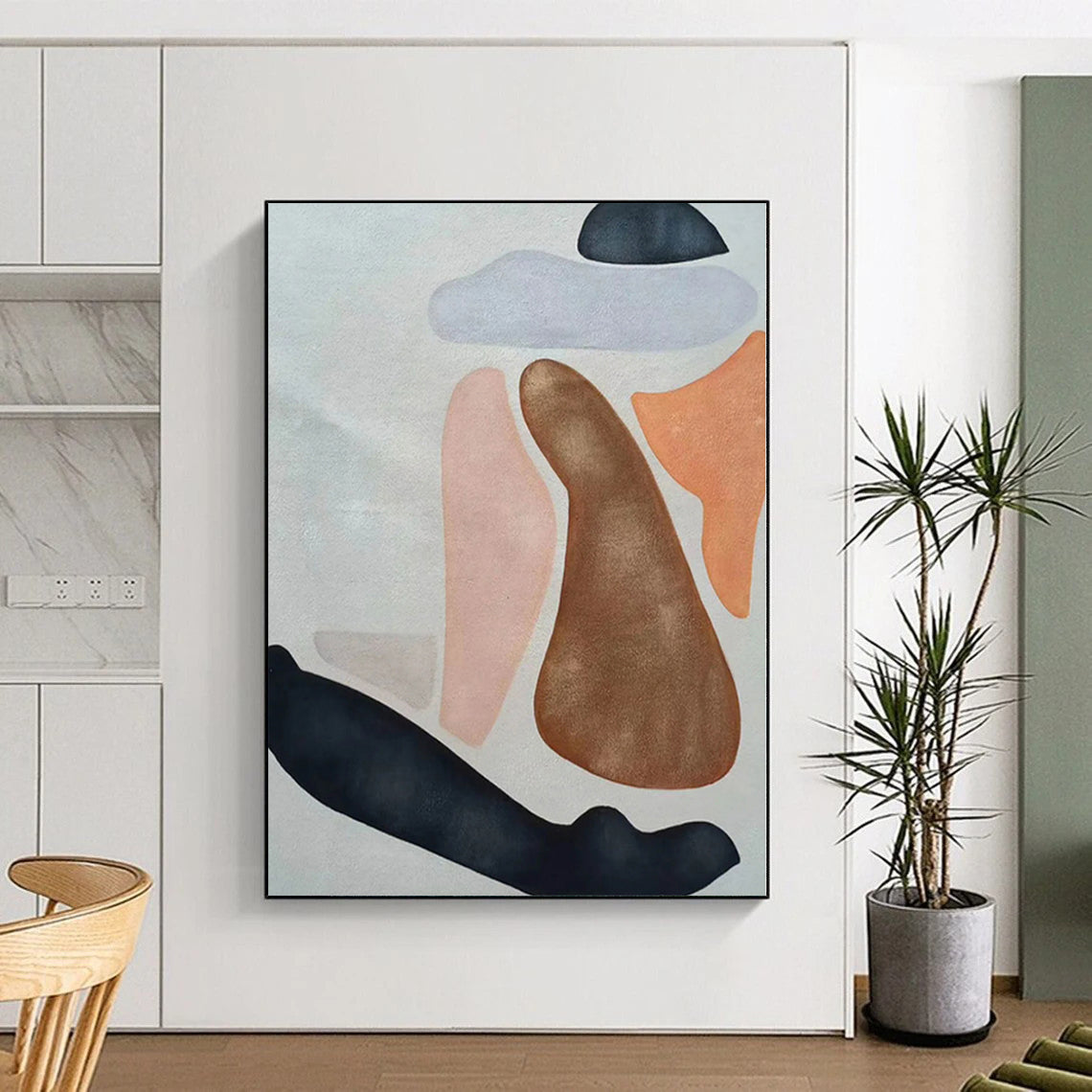 “Pastel - Color Abstract Organic Shapes” - Gentle Abstract Painting On Canvas PS0331