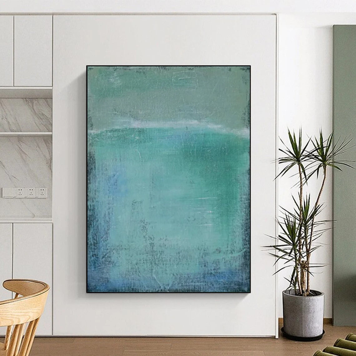“Teal - Blue Gradient” - Color Field Painting On Canvas PT2320