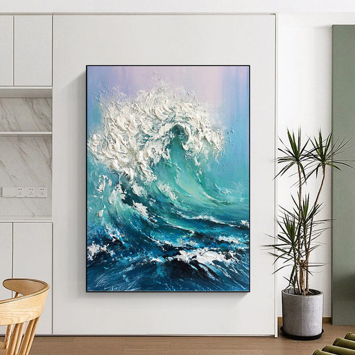“Textured Ocean Wave” Painting On Canvas PT1448