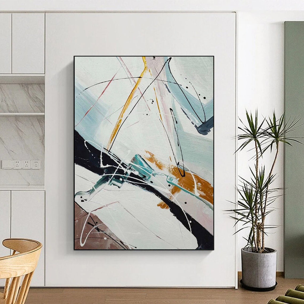 “Colorful Line Abstraction” - Abstract Expressionist Painting On Canvas DS046