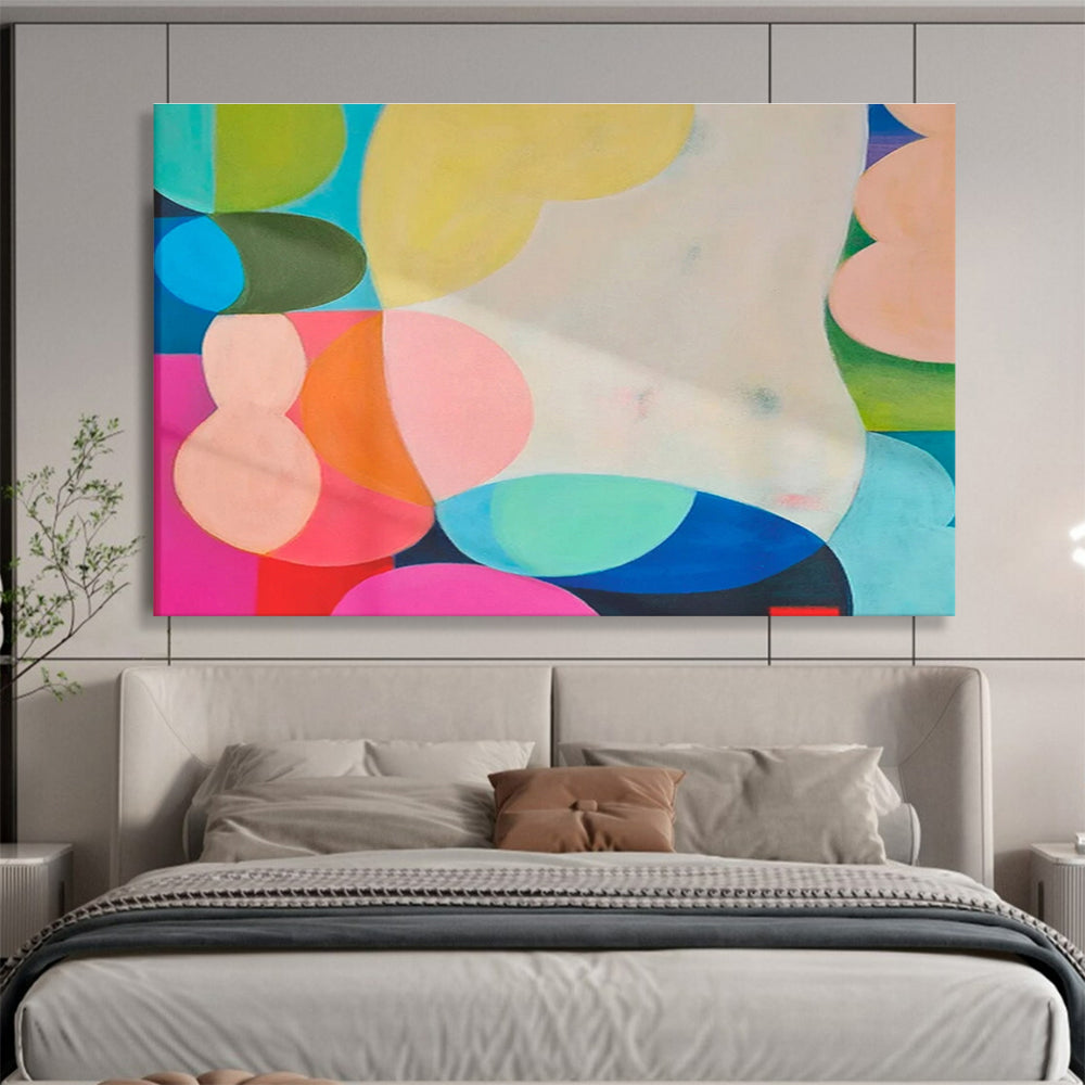 Colorful Geometric Abstract Painting On Canvas DKS056