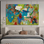 “Vibrant Chaos & Colorful Shapes” - Abstract Expressionist - Inspired Painting On Canvas PT1677
