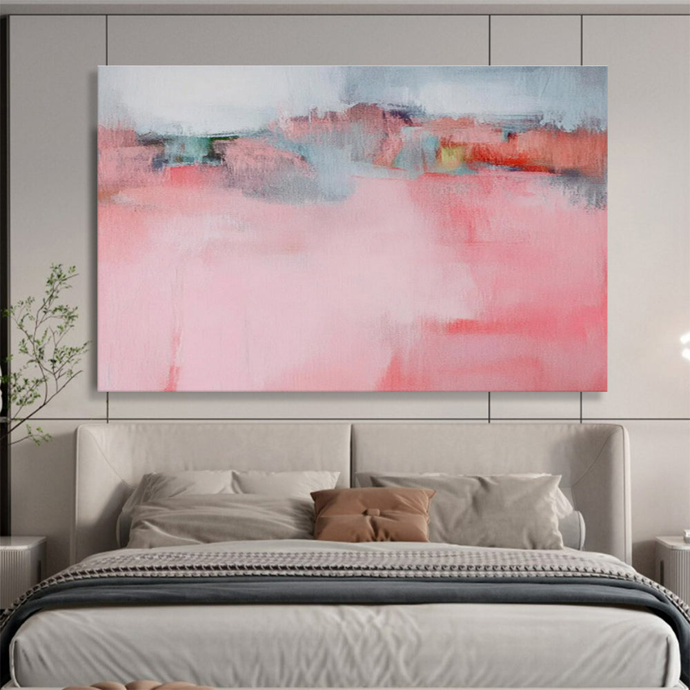 “Soft Pink Horizon” - Minimalist Abstract Painting On Canvas DKS487
