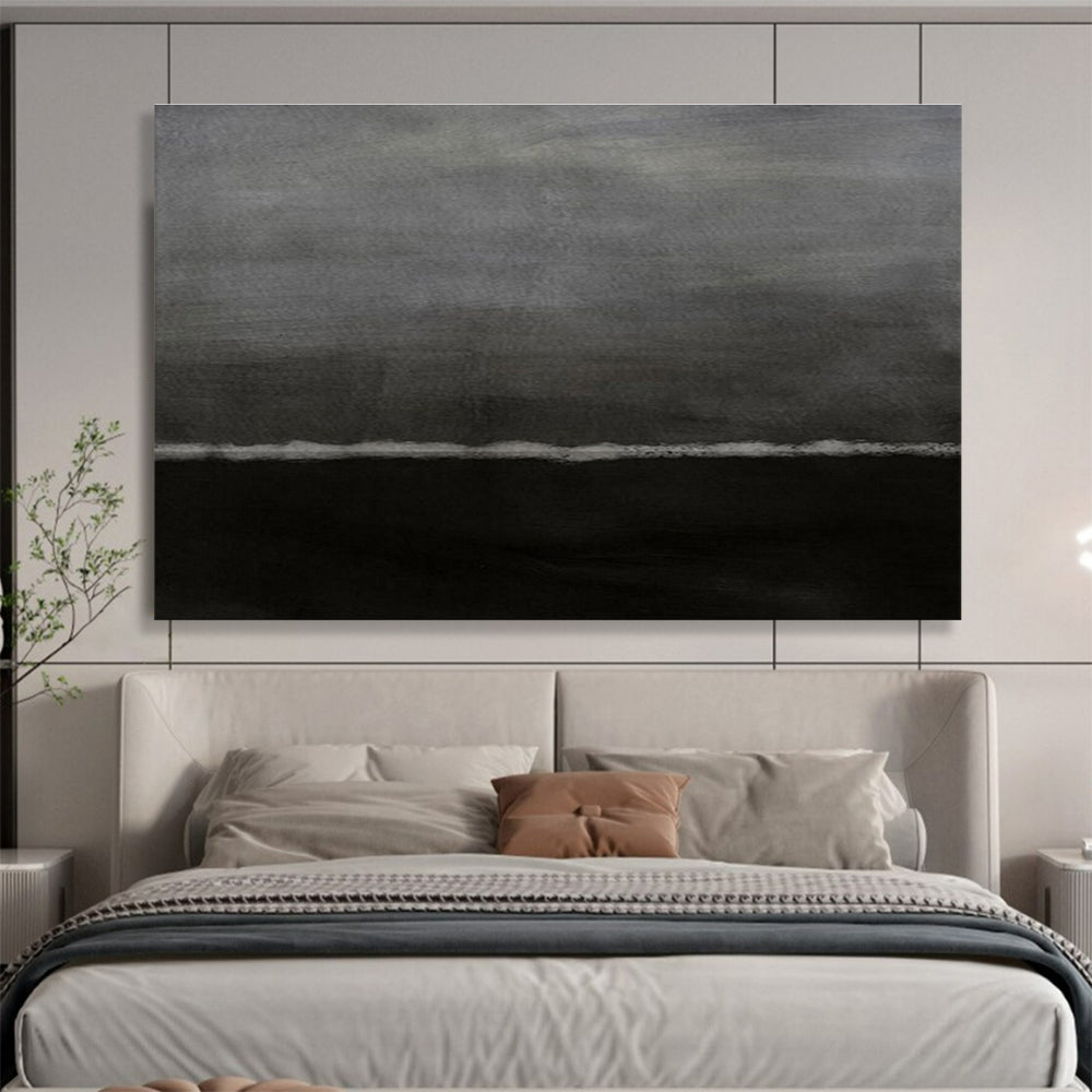 “Dark and Moody Abstract Seascape” - Abstract Seascape Painting, Suitable for Study & Library DKS598