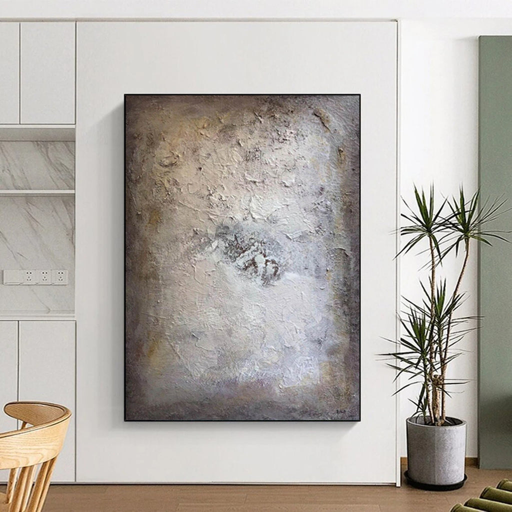 “Neutral Textured Abstract” - Subtle Marks on a Muted Base Painting On Canvas DS258