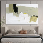 Soft Greens and White Layers - Subtle Abstract Painting On Canvas DKS314
