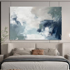 “Blue - Grey Abstract Waves” Abstract Painting On Canvas DKS236
