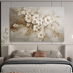 “Textured White Floral Bouquet” Floral Painting On Canvas DKS250