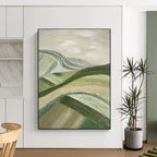 “Green Rolling Hills” - Impasto Landscape Painting On Canvas PT1988