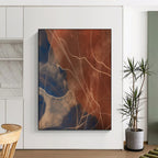 Blue - Brown - White Abstract Veins Painting On Canvas DS120